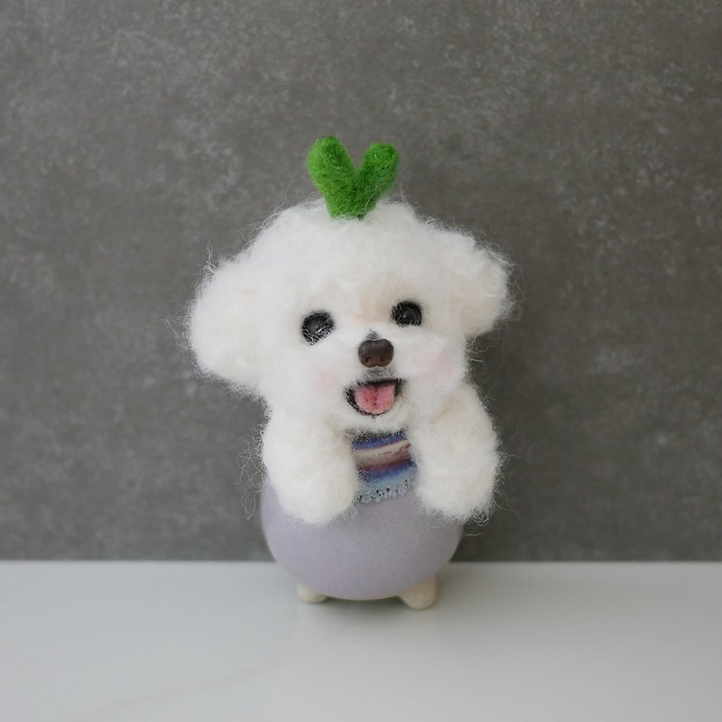 Spot White VIP Potted Plant Series Valentine's Day Christmas Gift Birthday Gift - Stuffed Dolls & Figurines - Wool White
