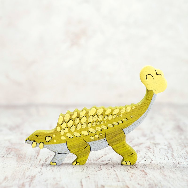 Wooden toy Ankylosaurus Dinosaur toys Prehistoric animals - Kids' Toys - Eco-Friendly Materials Green