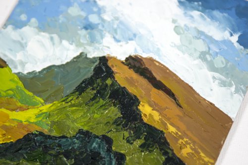 風景油絵 羊と山の風景（Amazon.co.jp: 19 絵画 ウェールズの羊