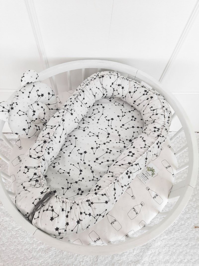 Baby  nest  newborn  0-8 month + pillow as a gift!! - 彌月禮盒 - 棉．麻 白色