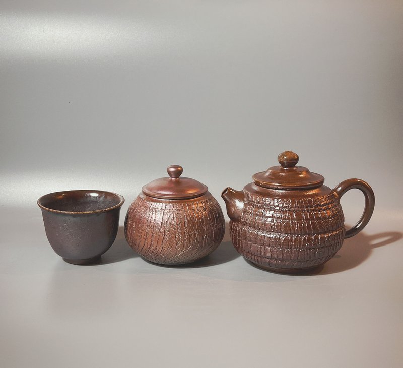 One pot, one cup, one tea warehouse/Father’s Day gift tea set/Handmade by Xiao Pingfan - Teapots & Teacups - Pottery 