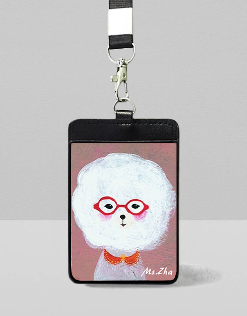 Identification Card Set\Bichon Frise in Love\Add a postcard for dogs, cats and cats (random) - ID & Badge Holders - Faux Leather 