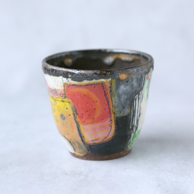 Cosmetic cup, rural landscape - Cups - Pottery Multicolor