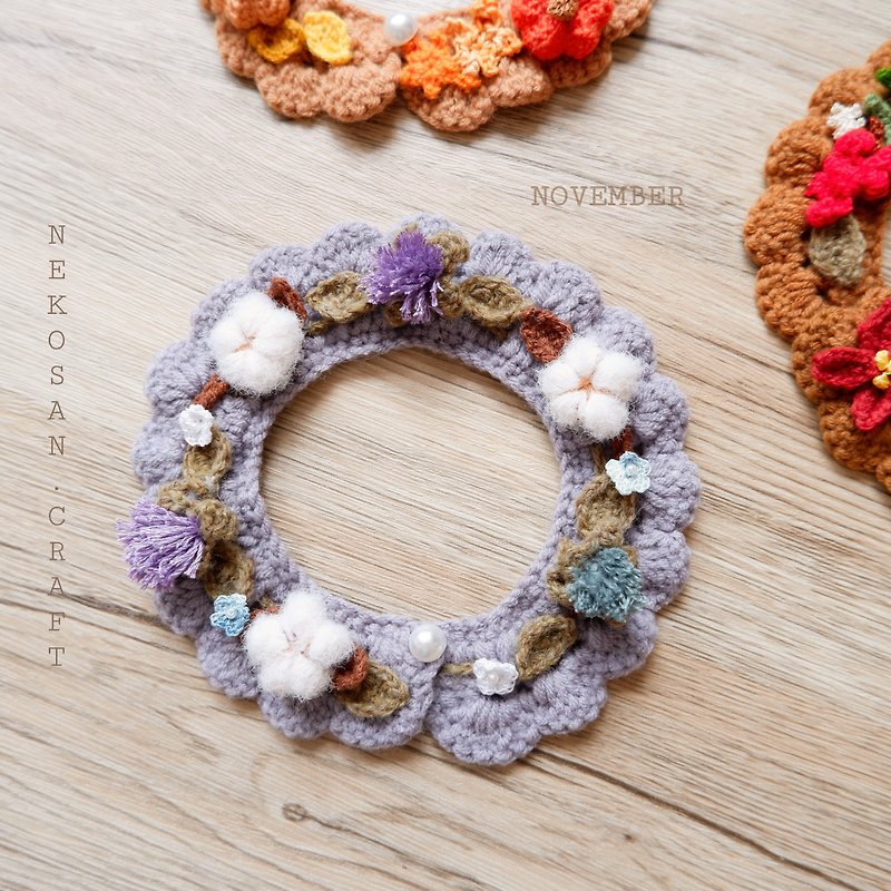 Birth Flower Series - Pet Collars for October-December - Collars & Leashes - Cotton & Hemp 