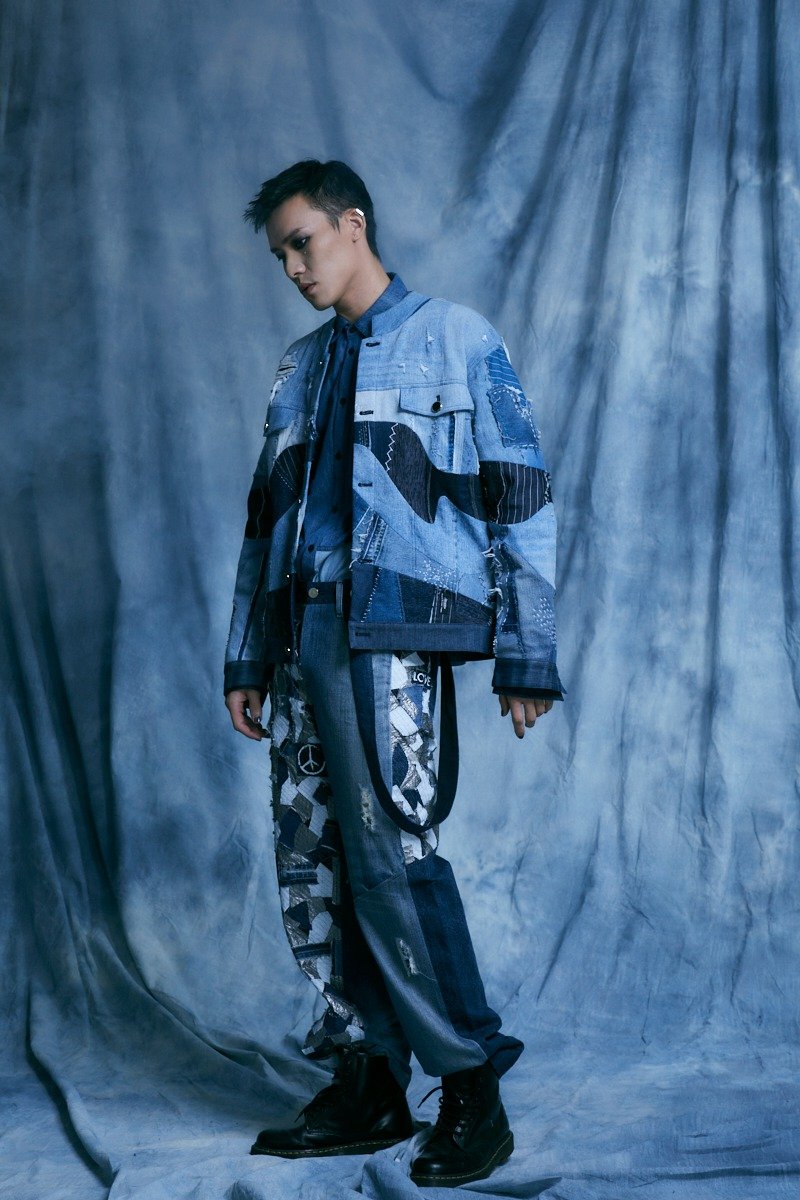 2023文博會【Story Wear】手工丹寧拼接碎布吊帶工作褲 - 男長褲/休閒褲 - 其他材質 