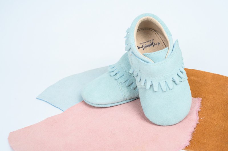 JplusJ Mint Suede Leather Baby Shoes - รองเท้าเด็ก - หนังแท้ สีเขียว