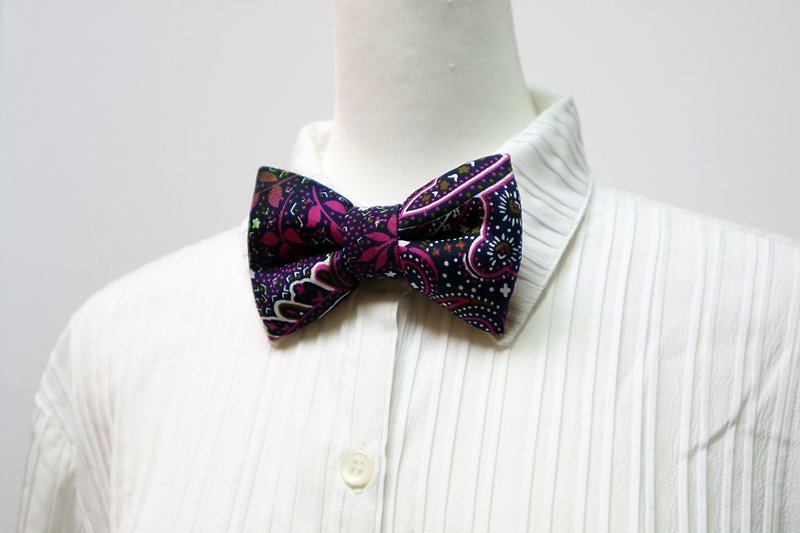 Deep purple handmade three-dimensional bow tie bow tie*SK* - หูกระต่าย/ผ้าพันคอผู้ชาย - ไฟเบอร์อื่นๆ 