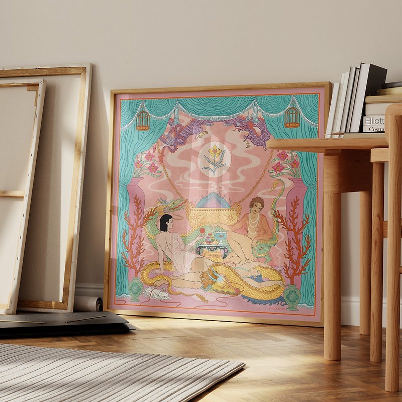 Dragon Palace Poster + New Year Dragon Scroll - Posters - Paper Pink