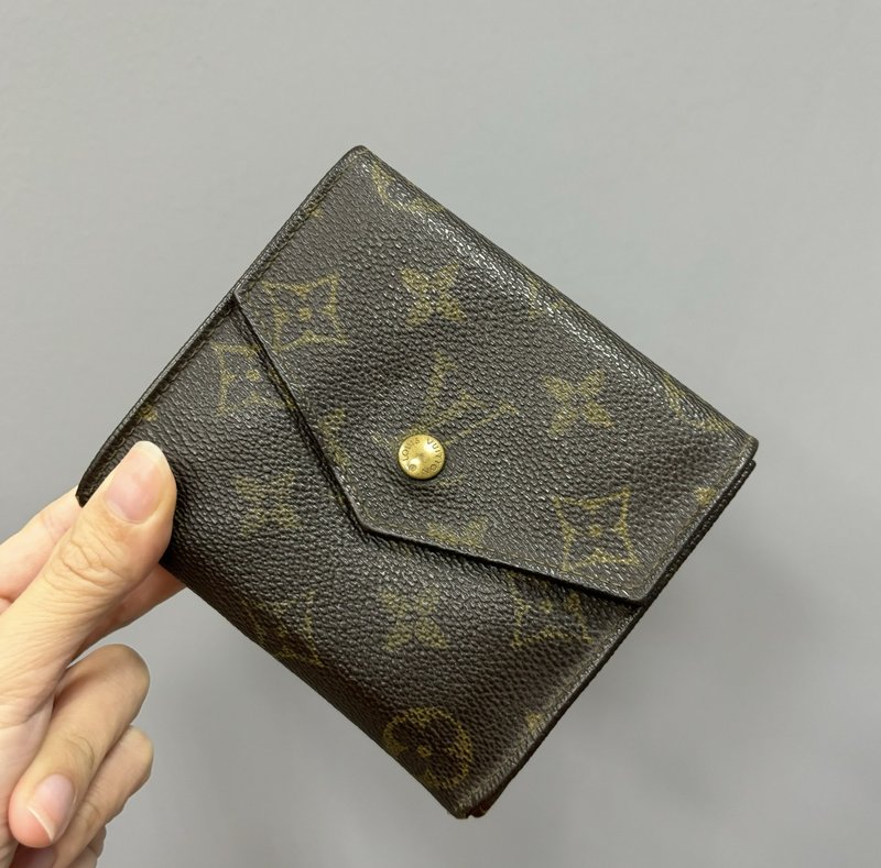 LOUIS VUITTON LV antique wallet classic presbyopia monogram waterproof canvas vintage - Wallets - Other Materials Brown