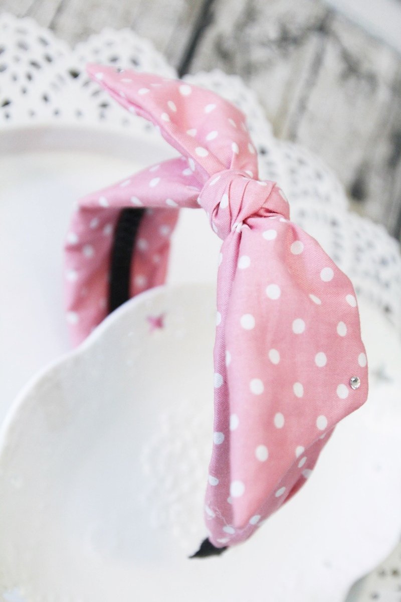 Pink little wind rabbit ear hoop - Bibs - Cotton & Hemp Pink