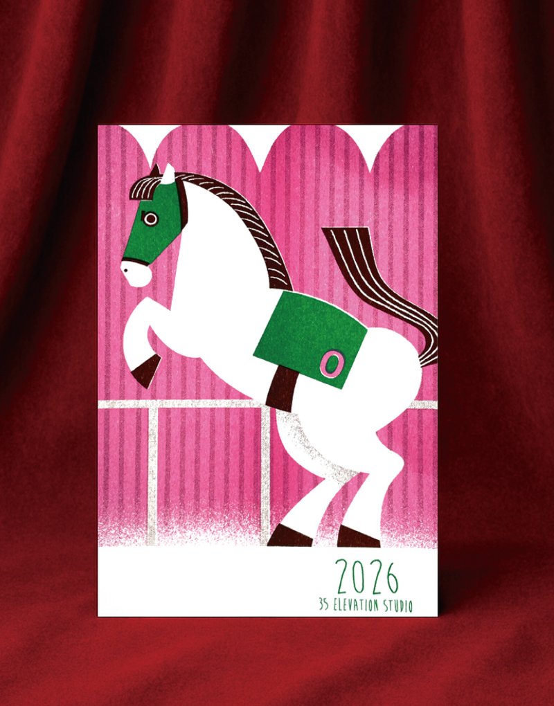2026年賀狀 / 白馬明信片 - 卡片/明信片 - 紙 白色