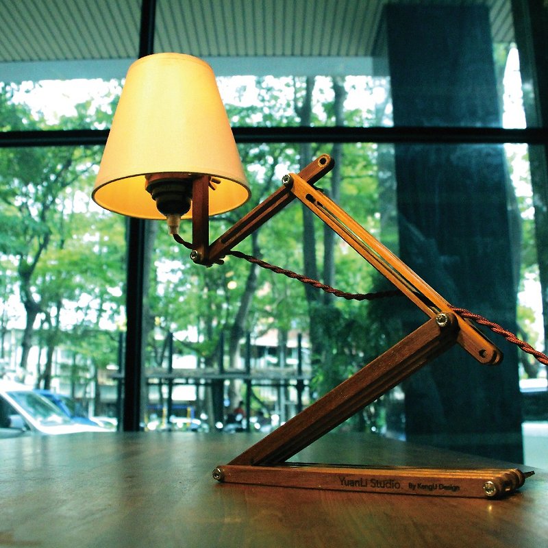 折りたたみランプ - 照明・ランプ - 木製 ブラウン