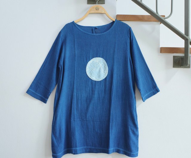 blue moon tunic w/pockets / soft cotton - 設計館linnil 女上衣/長袖