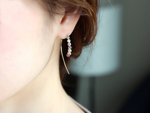 14kgf- multicolored garden marquis pierced earrings - ショップ A.N 