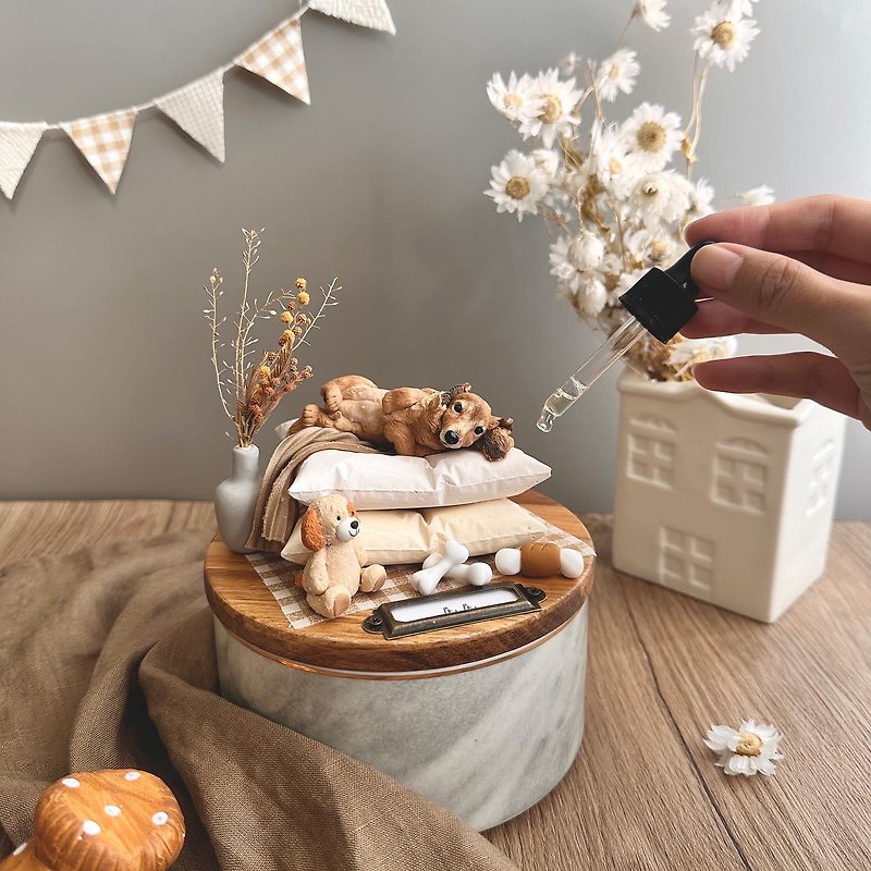[Customized full-body pet] Lazy Autumn Urn L ​​Size Diffusing Stone to commemorate furry children - Other - Other Materials 