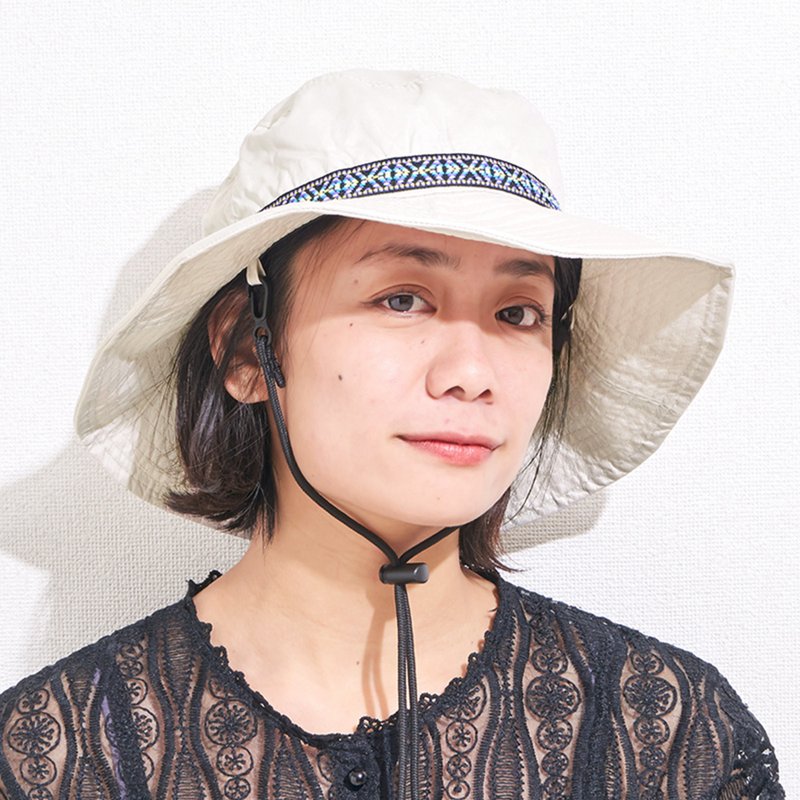 チロリアンテープ 撥水 アドベンチャーハット - 帽子 - ポリエステル ホワイト