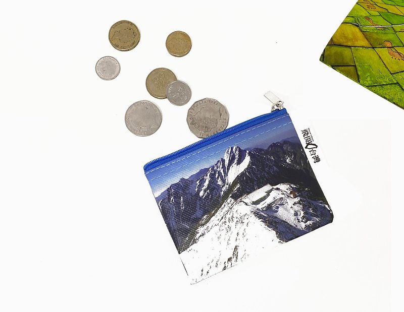 Sunny Bag x See ‧ Zeppelin Foundation-Coin Purse-Yushan Main Peak と North Peak - ポーチ - その他の素材 ブルー