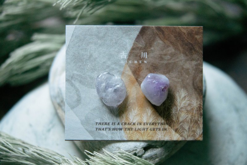 CRACK | Mineral earrings | EARRINGS - ต่างหู - หยก สีม่วง