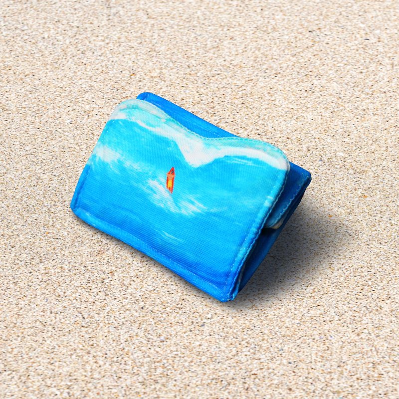 surfing coin case - กระเป๋าใส่เหรียญ - เส้นใยสังเคราะห์ สีน้ำเงิน