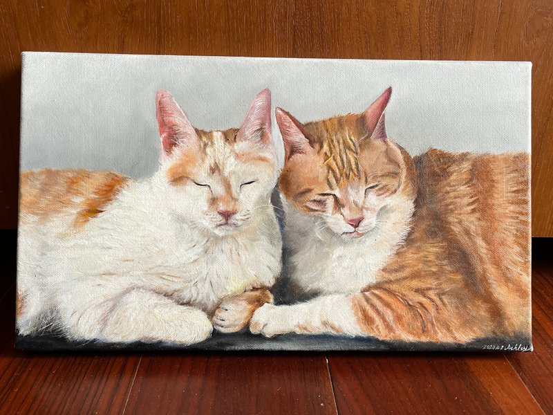 Customized extremely realistic and detailed pet oil painting dog cat bird character gift frameless painting - Customized Portraits - Pigment 