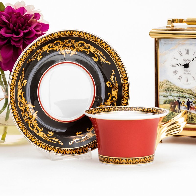 Italian Versace Rosenthal Medusa luxury coffee cup and tray set - แก้วมัค/แก้วกาแฟ - เครื่องลายคราม 