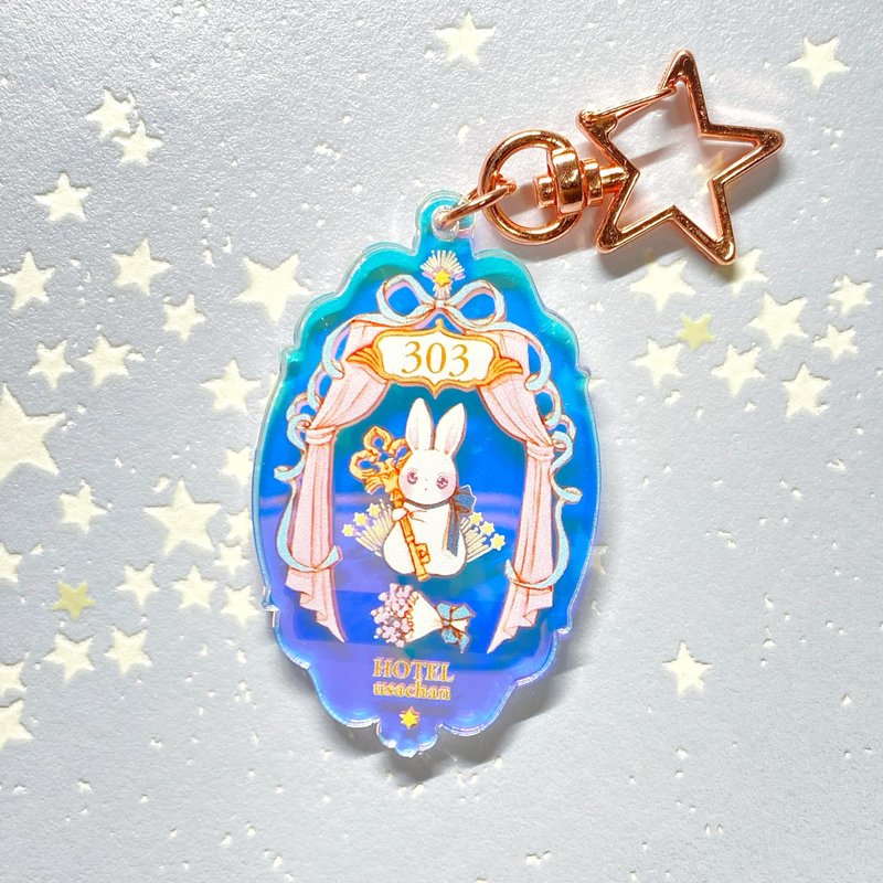 Aurora-colored rabbit Acrylic keychain - Keychains - Acrylic 