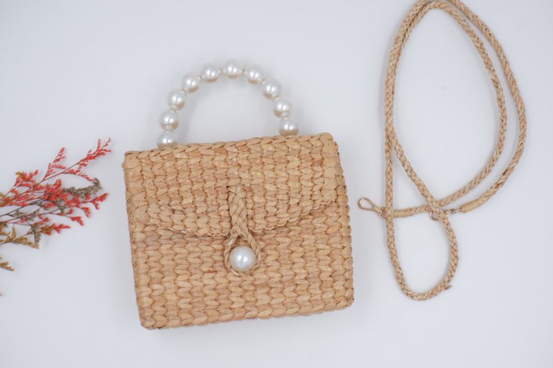 bag hyacinth woven bag hyacinth 編織袋 crossbody - 手提包/手提袋 - 植物．花 