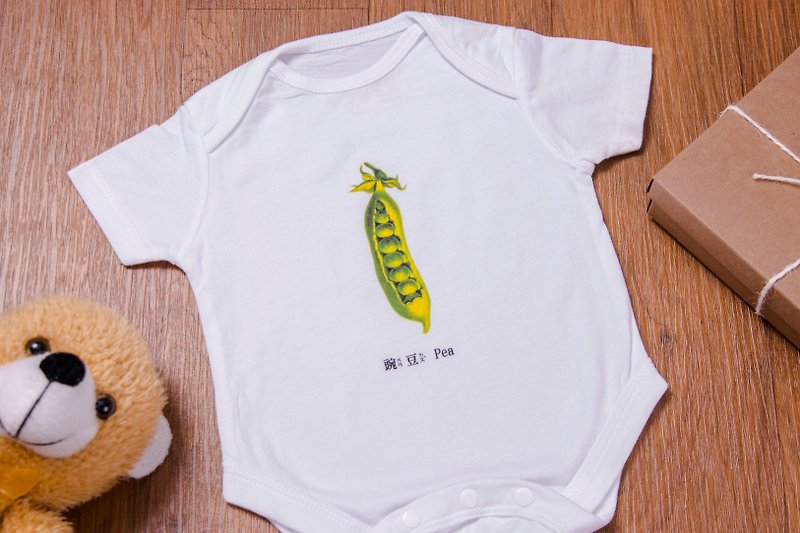 嬰兒包屁衣-豌豆 Pea - 嬰兒連身衣/包被/包巾 - 棉．麻 綠色