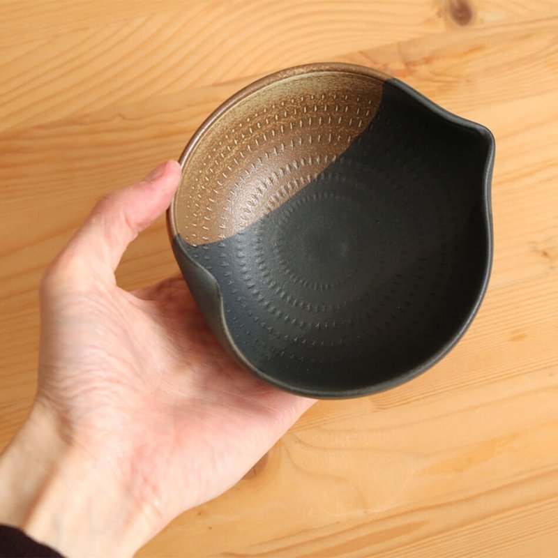 小石原燒雙色小碗 森木窯 12.5cm 森山健二 陶器 餐具 - 碗 - 陶 黑色