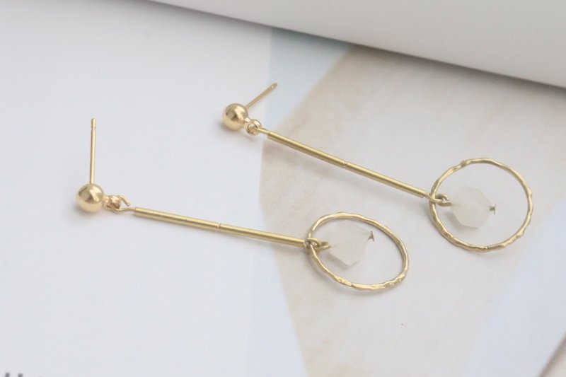 Jade Earrings 1098 - Sacrifice - Earrings & Clip-ons - Gemstone White