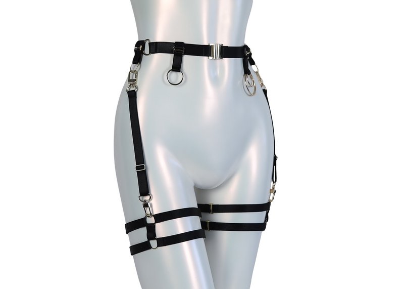 Halo Belt and Garters Set Black - 其他 - 其他材質 黑色