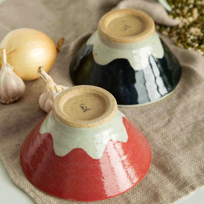 Fuji Bowl made in Japan soup rice ceramic bowl - Bowls - Pottery Multicolor