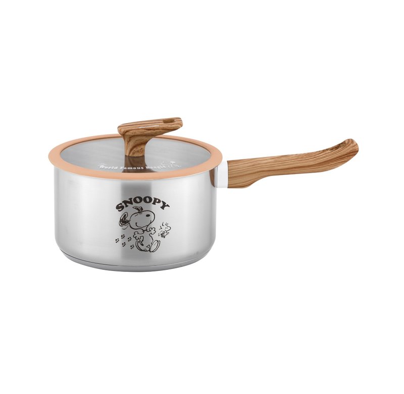 PEANUTS authorized 20cm stainless steel saucepan - SNOOPY - เครื่องครัว - โลหะ สีเทา