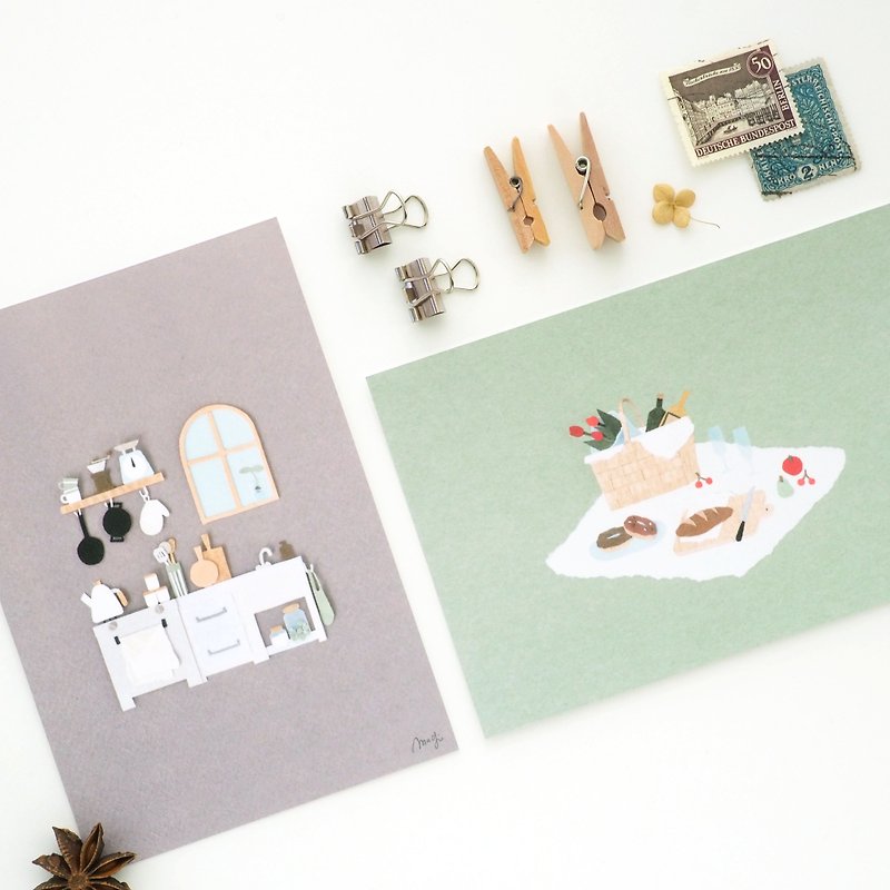 Postcards (kitchen & picnic) - การ์ด/โปสการ์ด - กระดาษ 