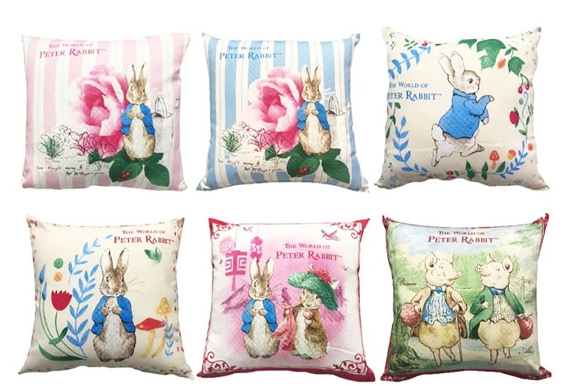 Peter Rabbit Living Museum Classic Pillows 6 pieces (excluding pillow inserts) - หมอน - ผ้าฝ้าย/ผ้าลินิน 