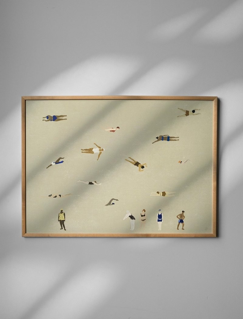 Elisabeth Dunker - 瑞典藝術家設計海報 SWIMMER POSTER, SAND - 海報/掛畫/掛布 - 紙 卡其色