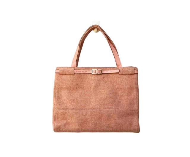 Super Cute 90s Marie Claire Peach Wool Felt handbag with cute