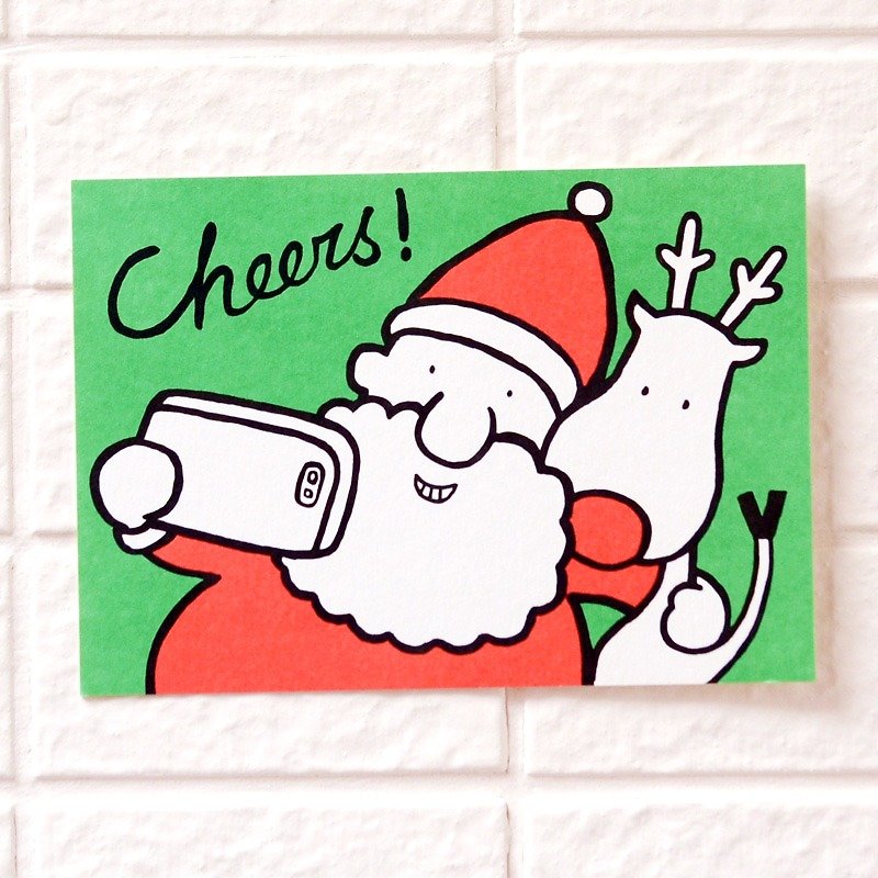 紙 カード・はがき - クリスマス - ヘラジカポストカード10号とサンタクロース