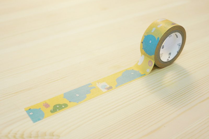 bear - masking tape / paper tape - มาสกิ้งเทป - กระดาษ สีเหลือง