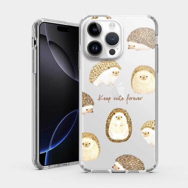 刺蝟家族 IPHONE i16 i15 i14 i13 i12 保護殼 透明手機殼 PS229 - 手機殼/手機套 - 塑膠 卡其色
