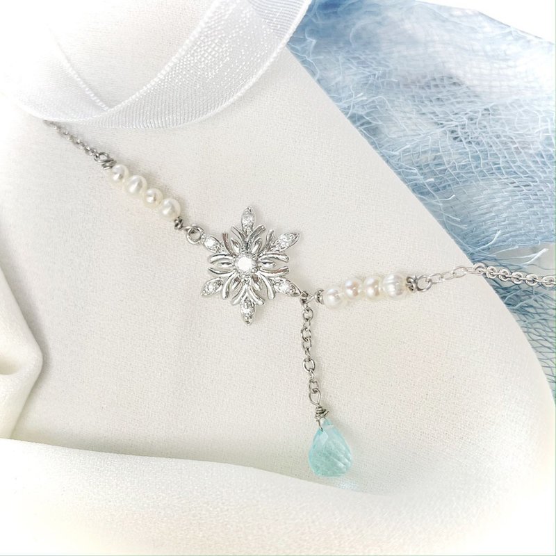 Giftest 淡水珍珠托帕石 / 雪淨 基督教手鍊飾品受洗禮物聖經B30 - 手鍊/手環 - 貴金屬 銀色