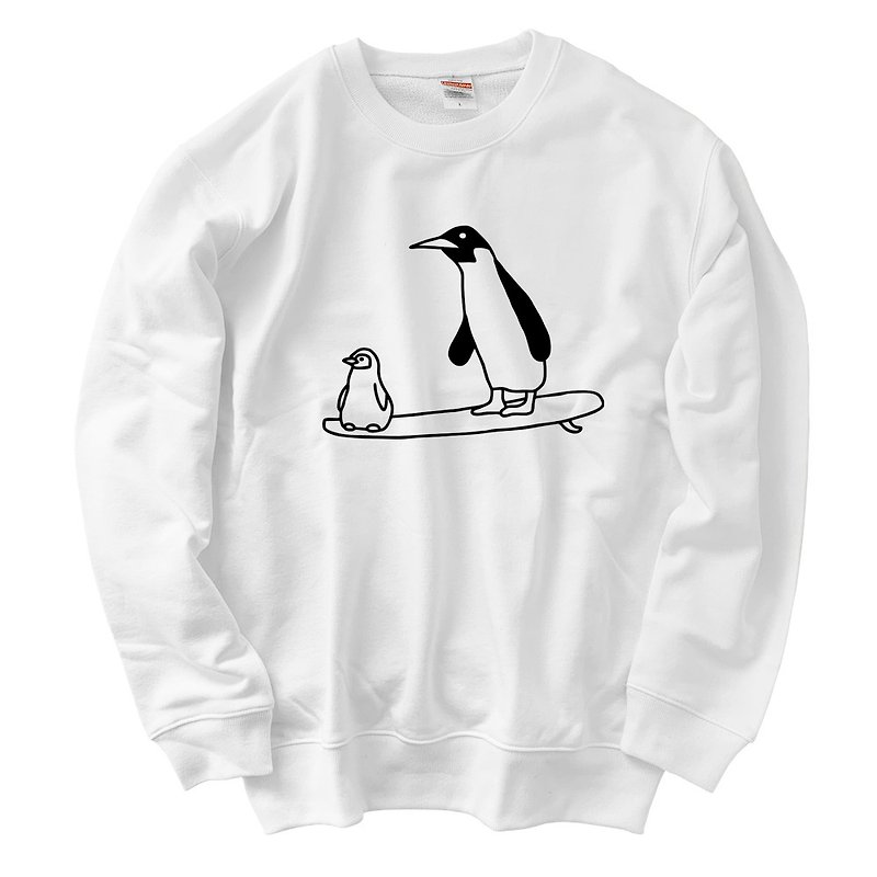 Surf Penguin Sweat - Women's Tops - Cotton & Hemp White
