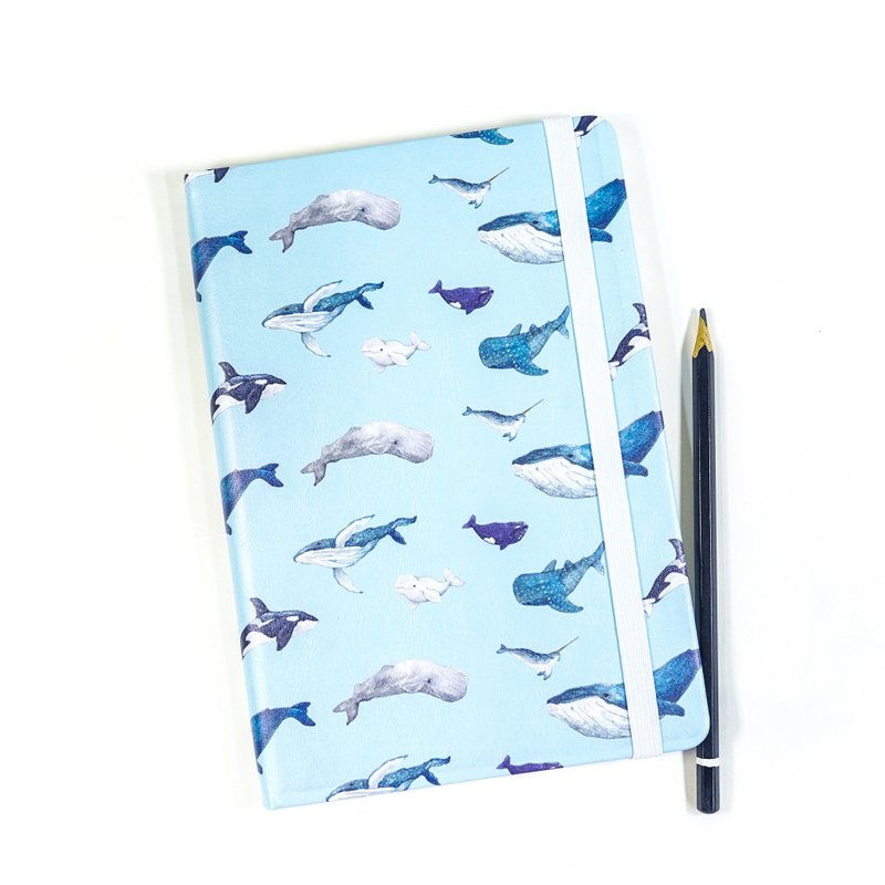 【Whale Does It belong】Pattern Hardback Notebook - Notebooks & Journals - Paper Blue