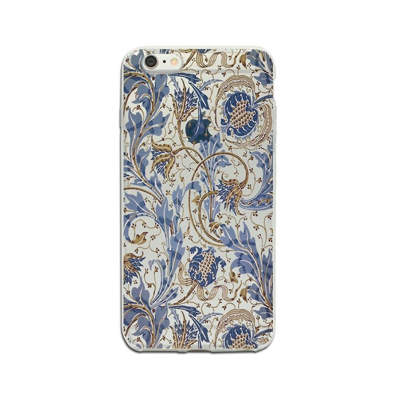 Clear iPhone case Samsung Galaxy case blue flower 1832 - เคส/ซองมือถือ - พลาสติก 