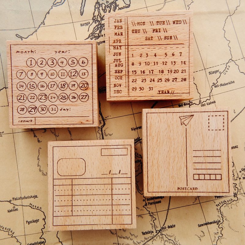 TEMPLATE Stamp Collection 1.0 - Stamps & Stamp Pads - Wood Khaki