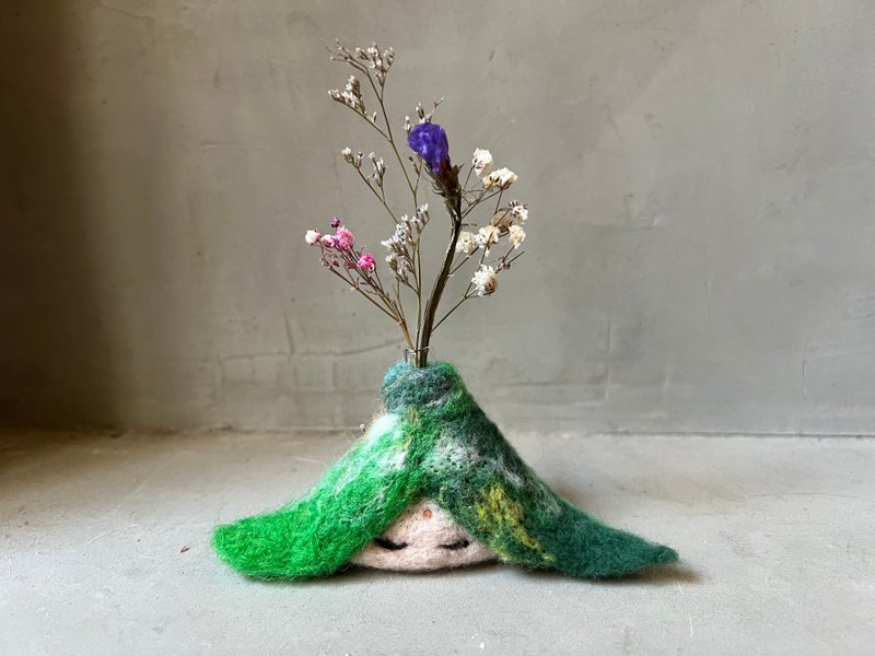 女神小山花器 - 花瓶/花器 - 羊毛 綠色