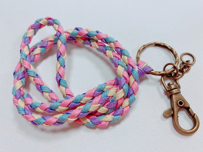 Mystery Handwoven Lanyard Key Ring Ornament—Colorful - เชือก/สายคล้อง - ผ้าฝ้าย/ผ้าลินิน หลากหลายสี