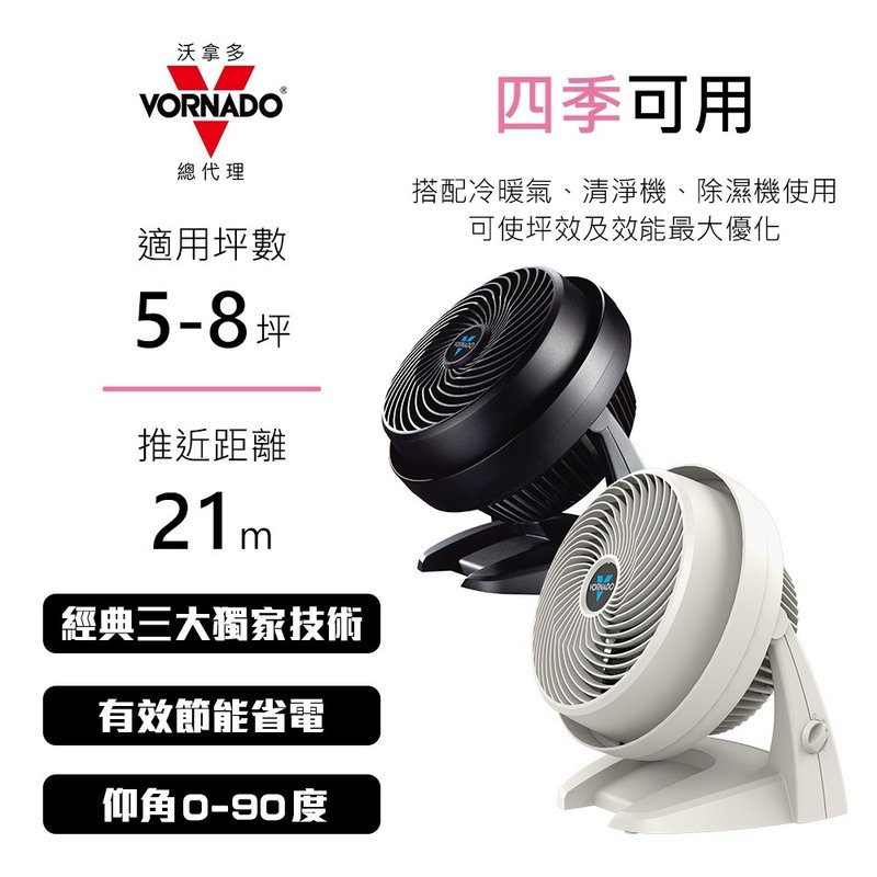 美國VORNADO沃拿多  5-8坪用 渦流空氣循環扇 630-TW  2色 - 其他小家電 - 塑膠 