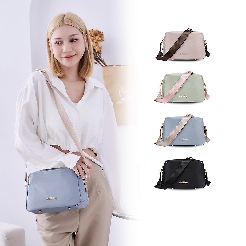 [Fashionable Plain Color] Intellectual Paris - Elegant aesthetic multi-layered storage crossbody bag - four colors in total - Messenger Bags & Sling Bags - Nylon Multicolor