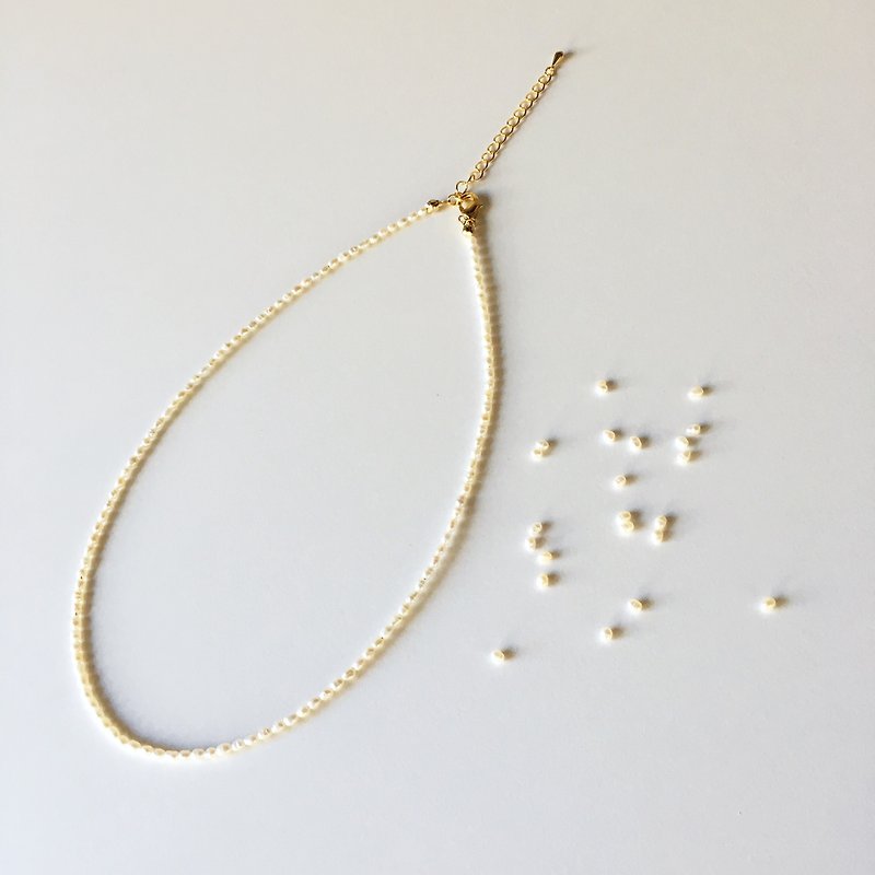June birthstone ultra-small freshwater pearl necklace - สร้อยคอ - เครื่องเพชรพลอย 